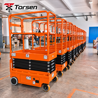 Plateforme de travail compacte électrique autopropulsée Torsen OEM ODM, mini-nacelle à ciseaux 300 kg, de 5 m à 6,8 m, pour flottes de location d'équipements
