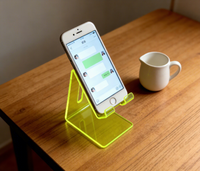 Support de téléphone universel transparent en acrylique, prix d'usine, simple, épais, portable, multifonction, logo personnalisé pour téléphones et tablettes