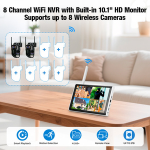 Kamera Keamanan KERUI 9MP Tiga Lensa dengan Layar LCD 10.1 inci Sistem NVR Pengawasan <span class=keywords><strong>Wifi</strong></span> PTZ Kamera Luar Ruangan 8X Zoom Aplikasi ICSEE - Product Image 2