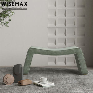 WISEMAX mobilya fabrikası toptan kavisli şekli tezgah sandalye süet kumaş osmanlı oturma odası yatak odası için - Product Image 4