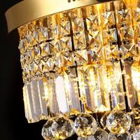 Lustres de plafond ronds en cristal K9 chromés élégants et modernes pour salon d'hôtel