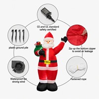 Décorations de Noël personnalisées en gros, sacs cadeaux du Père Noël, décorations gonflables festives pour pelouse et figurines gonflables de Noël