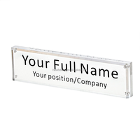 Plaque de nom de bureau imprimée personnalisée bloc de verre acrylique transparent de qualité supérieure