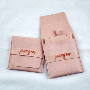 8 X 8 cm Wholesale Custom logo Printed Suede Jewellery <b>Gift</b> Pouch Velvet <b>Envelope</b> Packaging Jewelry Bags with Flap for Rings - Product Image 5