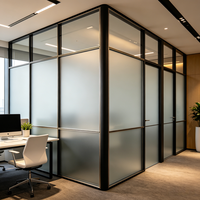Cloison de bureau moderne modulaire insonorisée sans cadre, démontable, en acier trempé, simple ou double vitrage, cloison en verre transparent pour villa, hôtel, salle de bain
