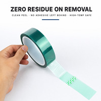 Ruban adhésif en silicone vert haute température, résistant à la chaleur, pour masquage de PCB SMT et pulvérisation de peinture en poudre