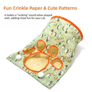 Terowongan Kucing dari Kain Terylene Bermotif Kartun Lucu, Mainan Interaktif untuk Olahraga dan Mengurangi Stres, untuk Penggunaan di Dalam Ruangan - Product Image 2