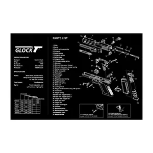 High Quality Natural Rubber Tactical Gun Cleaning Mat Mouse Pad With Parts Diagram And Instructions