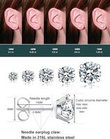 Bijoux fantaisie 316L acier chirurgical Arete oreille Piercing Helix boucles d'oreilles hypoallergénique cubique zircone oreille anneaux CZ boucles d'oreilles
