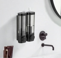 Distributeur de shampoing pour hôtel, style moderne, double pression facile, manuel, distributeur de savon de douche liquide, montage mural
