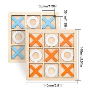 Vendita calda Montessori in legno nove quadrati giocattoli XO da tavolo giocattolo gioco interattivo genitore-bambino gioco educativo giocattoli tris - Product Image 2