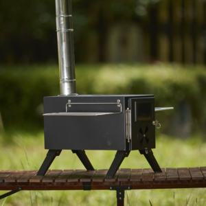Poêle de <span class=keywords><strong>camping</strong></span> portable pliable en acier inoxydable, sans fumée, coupe-vent, simple, manuel, pour chauffage à bois, pour tente extérieure - Product Image 2