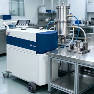 Détecteur de fuites à spectromètre de masse à hélium sur chariot à double vanne TX400, testeur de fuites industriel haute capacité fabriqué en Chine - Product Image 6