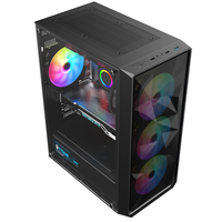 Ruix Diamond Left Side Tempered Glass Gaming Case ATX Mid Tower with 'Diamond' Pattern Mesh Panel Chassis in Stock