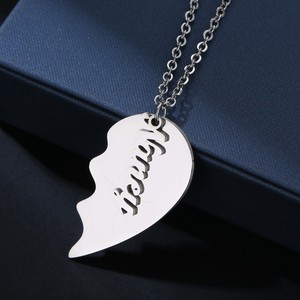 Collar de Acero Inoxidable con Grabado de Carta de Amor Rota, Romántico para Parejas, Venta Caliente 2024, Oro Rosa, Día de San Valentín, Te Extraño - Product Image 5