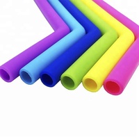 Pailles à boire colorées en silicone souple de qualité alimentaire réutilisables et écologiques avec accessoires de barre de brosses de nettoyage