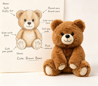 Boneka Beruang Teddy Super Lembut Custom ODM Pesanan Khusus Hadiah Natal Anak Desain Hutan Isi Kapas PP 11-30cm