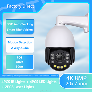 4K PTZ 20X Zoom Óptico Câmera Detecção Do Corpo Humano Poe Ip Câmera De Rede Chamada De Voz Em Dois Sentidos Visão Noturna Colorida 100M PTZ - Product Image 2
