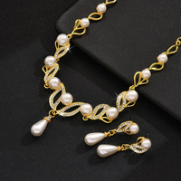 Collier et Boucles d'Oreilles Pendante Élégants en Alliage pour Femme, Tendance Transfrontalière pour Mariage, Fête, Fiançailles; Robe de Mariée