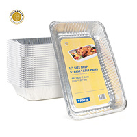 OOLIMA Aluminiumfolie-Dampfgarbehälter, Tiefe Einwegschalen zum Braten, Dämpfen und Aufbewahren von Lebensmitteln