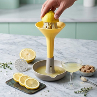 Groothandel Plastic Trechter Handmatige Citroenenpers Afneembare Handpers met Filter en Onderstel Zero Waste Keukenhulpmiddelen