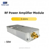 Module amplificateur de signal RF 50W 5-6GHz DDS GaN, amplificateur de puissance, boîtier en alliage d'aluminium, détecteur de drone à gain élevé, protection de sécurité