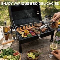 Barbecue portable multifonctionnel au charbon de bois, fumoir de table pour le camping en plein air