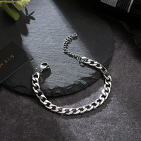 Bracelets pour hommes en acier inoxydable, chaîne à maillons cubains, couleur argent, bracelet noir or, bijoux pour hommes et femmes, cadeau