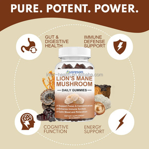 Ausreson Custom Organic Lions Mane Extract Gummies Gummy Etiqueta privada Suplemento de enfoque cerebral Lions Mane Mushroom Gummies - Product Image 4