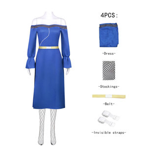 Disfraz de Mizukage Mei Terumi para mujer, vestido azul con cinturón, medias y correas, disfraz de Anime para personaje femenino - Product Image 1