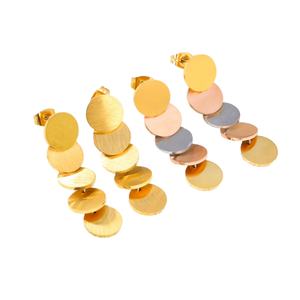 Nouvelles Boucles d'Oreilles Pendante Tendance en Acier Inoxydable Hypoallergénique Anti-ternissement, Pendentif Géométrique Unique pour Femme - Product Image 1