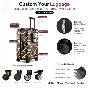 New Trade Carry on Luggage Bag Set <strong>Blue</strong> PC Lightweight Travel Luggage 20'' 22'' 24'' 26'' Low MOQ 4 Wheels 2pcs Spinner <strong>Suitcase</strong> - Product Image 3