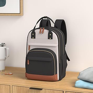 <span class=keywords><strong>Zaino</strong></span> <span class=keywords><strong>per</strong></span> <span class=keywords><strong>Laptop</strong></span> da <span class=keywords><strong>Donna</strong></span>, Antifurto, da Viaggio e Lavoro, con Porta USB, Impermeabile, Chiusura a Cerniera, Beige-Nero-Marrone - Product Image 5