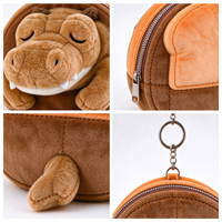 Porte-clés personnalisé en peluche, porte-monnaie en forme de crocodile, pochette zippée, mini portefeuille, design animal adorable pour cadeau d'anniversaire ou de Noël