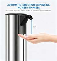 Dispensador de Jabón Líquido Automático Sin Contacto de Acero Inoxidable de 350 ml con Certificación CE FCC, Sensor Infrarrojo, 4 Niveles Ajustables, Venta al Por Mayor