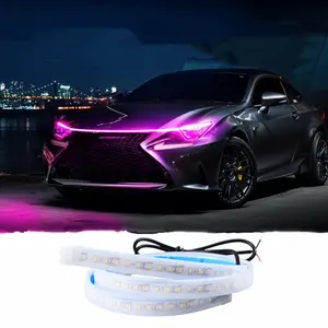 1.5M LED car hood flexible strip tube light led daytime running light Bar day running light for car universal