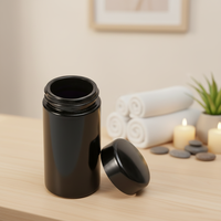 Stock 100g-1kg 4oz/6oz/8oz/10oz/18oz/36oz violet foncé pots de cachette en verre noir cosmétique avec logo personnalisé sérigraphie pour le thé
