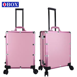 Maleta de maquillaje Obox de 24 pulgadas, color oro rosa, con ruedas giratorias, bloqueable, de gran capacidad, para almacenamiento en el hogar, primavera 2023 - Product Image 3