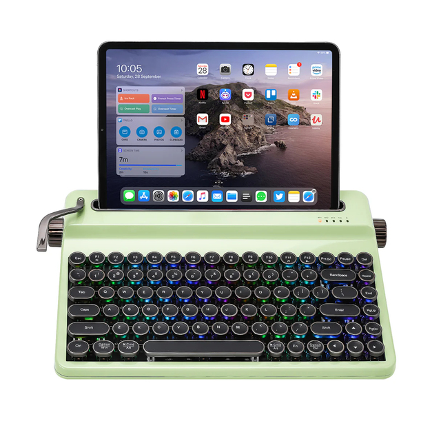 YUNZII QL75 Retro Typewriter 75 Percent Mechanical Keyboard QMK VIA RGB Hot Swappable Tri Mode Wireless Wired Gaming