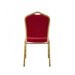 Silla tapizada de apilamiento dorado para banquete, sillas usadas para iglesia, boda, iglesia, Hotel, comedor, banquete, barato