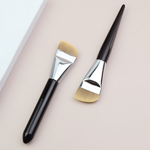 Pennello Fondotinta Sickle Ultra-Sottile Senza Cuciture, Pennello Trucco a Testa Piatta Senza Polvere, Pennello Maschera Viso in Legno di Ebano <span class=keywords><strong>Bianco</strong></span> Puro - Product Image 2