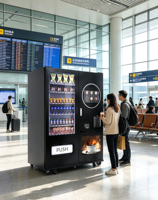 Distributeur automatique commercial combiné pour snacks, boissons et café – Kiosque de vente multi-paiements en libre-service