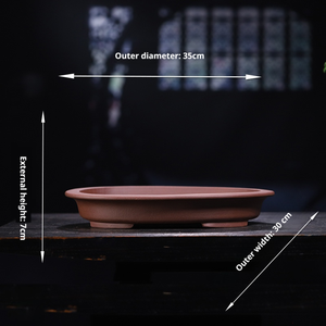 <span class=keywords><strong>Pot</strong></span> à Bonsaï de Luxe Rustique à Bouche Large et Forme Elliptique, <span class=keywords><strong>en</strong></span> Argile Violette Galvanisée Faite à la Main, pour Plantes d'Intérieur (Pin, <span class=keywords><strong>Sapin</strong></span>) - Product Image 5