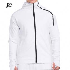 2023 alta calidad hombres personalizado liso gimnasio negro blanco Sudadera con capucha chaqueta niño Casual cremallera completa sudaderas con capucha - Product Image 1