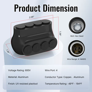 600v polaris עמיד למים 4-יציאות 4-14awg שקע משושה רב ברז כבל חוט חוט חוט חוט חוט חוט חוט תיל - Product Image 2