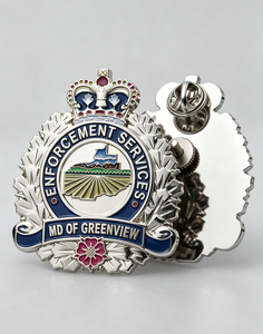 Badge en métal émaillé personnalisé, badge épingle couronne, badge à visser personnalisé pour uniforme, commémoratif, souvenir - Product Image 3