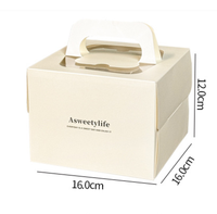 Boîte à gâteau plate auto-élevante de 4 pouces, série gaufrée, écologique, de qualité alimentaire, avec fenêtre portable de 3/5/6 pouces, emballage haute résistance