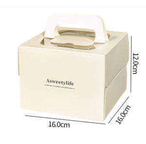 Scatola per Torte Autoportante Piana da 4 Pollici Serie Goffrata Eco-Friendly per Alimenti, con Finestra Portatile da 3/5/6 Pollici, Imballaggio High Mu Si - Product Image 5