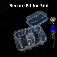 Boîte de 10 compartiments pour flacons de peptides de 3 ml, sans BPA, compatible réfrigérateur, en PP transparent de haute qualité, emballage de laboratoire OEM en gros