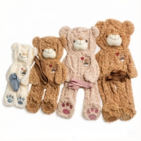 Coque d'ours en peluche légère avec ruban, vide à l'intérieur, sans rembourrage, rangement facile, vente en gros d'usine pour revendeurs et boutiques de cadeaux